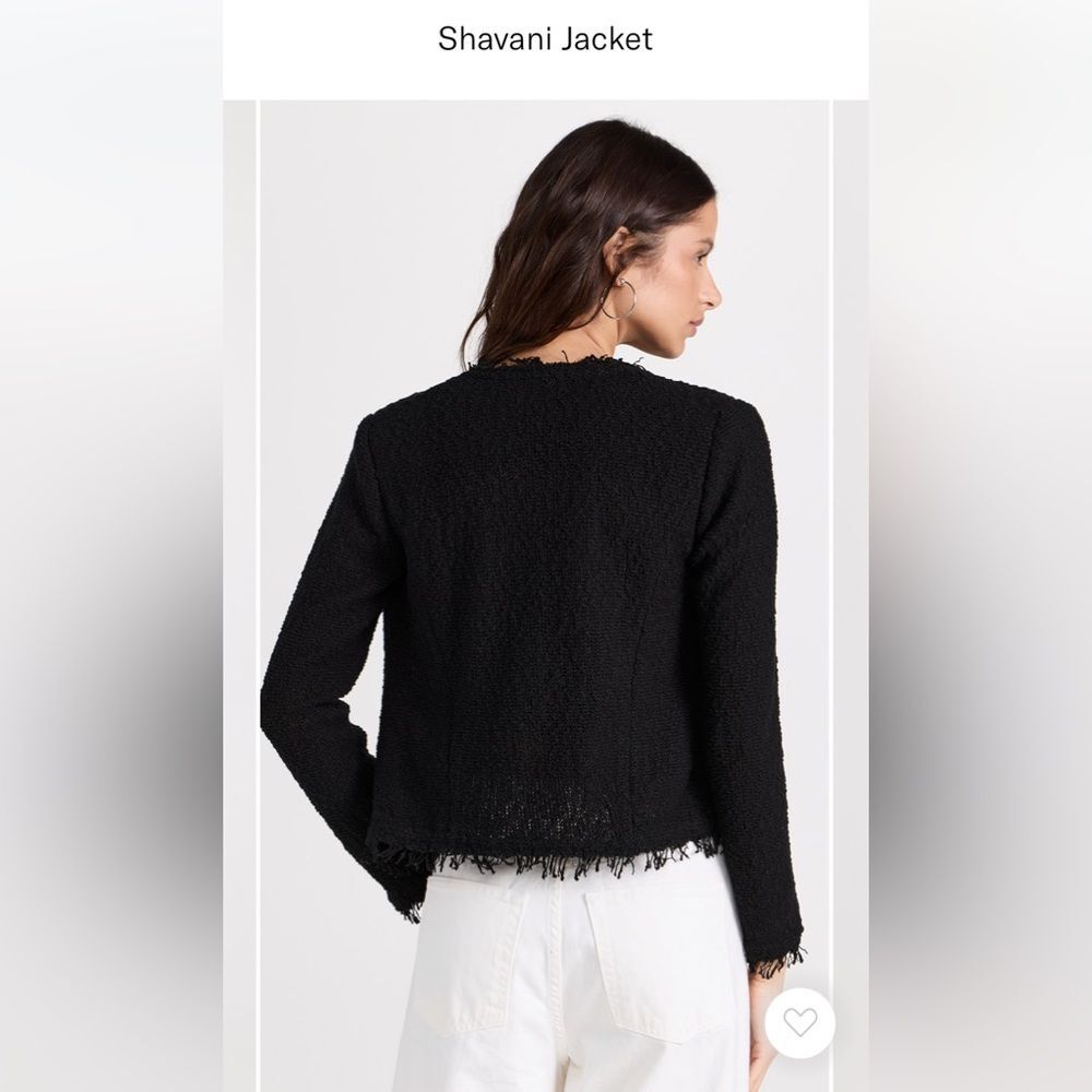 IRO Shavani Boucle Fringe Black Jacket Size 36 (US 4) - Picture 3 of 8